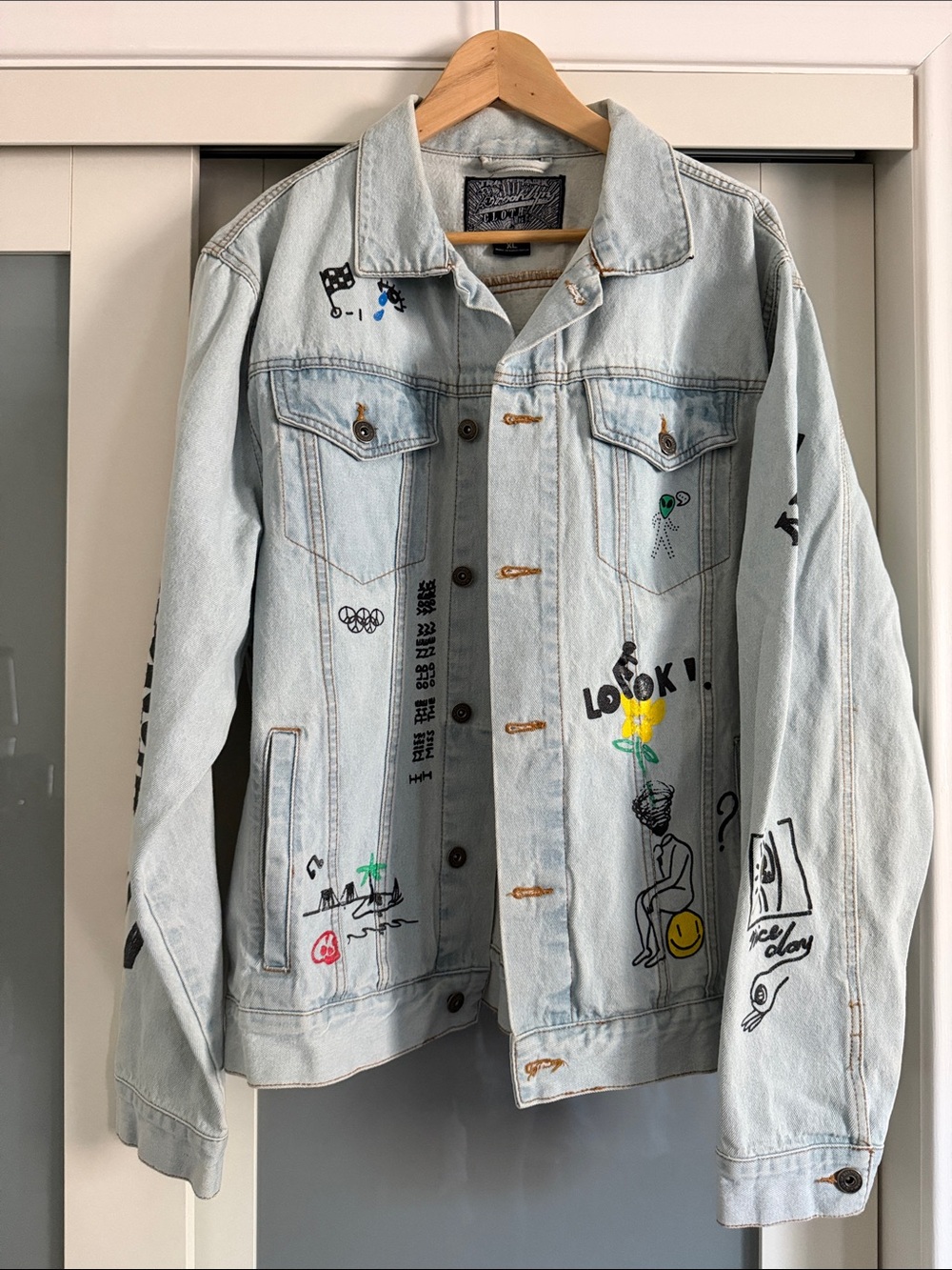 Brooklyn Cloth Light Blue Denim Jacket with Black Logo Tag